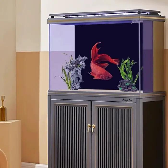 Fond d'aquarium statique adhésif noir, toile de fond pour aquarium, poster d'aquarium, papier peint décoratif pour aquarium