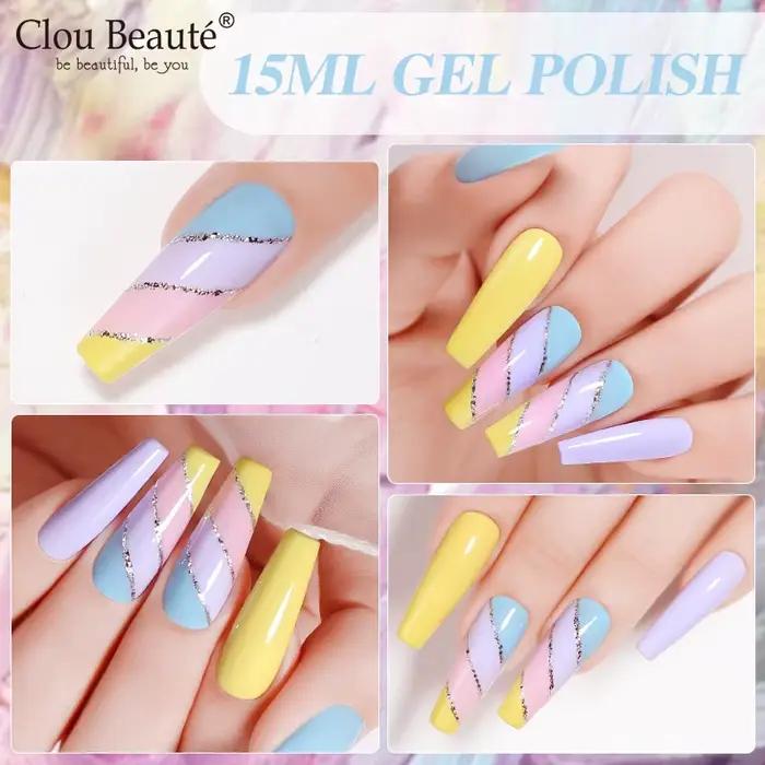 Base Coat, Top Coat Sans Résidu, Primer, Gel UV, Gel de Couleur pour Ongles, Vernis à Ongles Semi-Permanent, Esmalte Semi Permanente pour Manucure et Nail Art