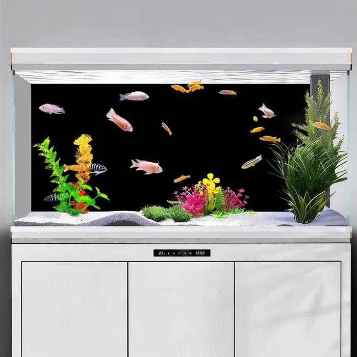Peinture de fond d'aquarium noire, autocollants pour aquarium, toile de fond d'aquarium, décoration d'aquarium, fond de terrarium pour reptiles, décor d'aquarium
