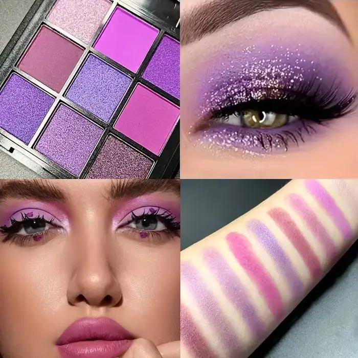 Palette de fards à paupières violets luxueux