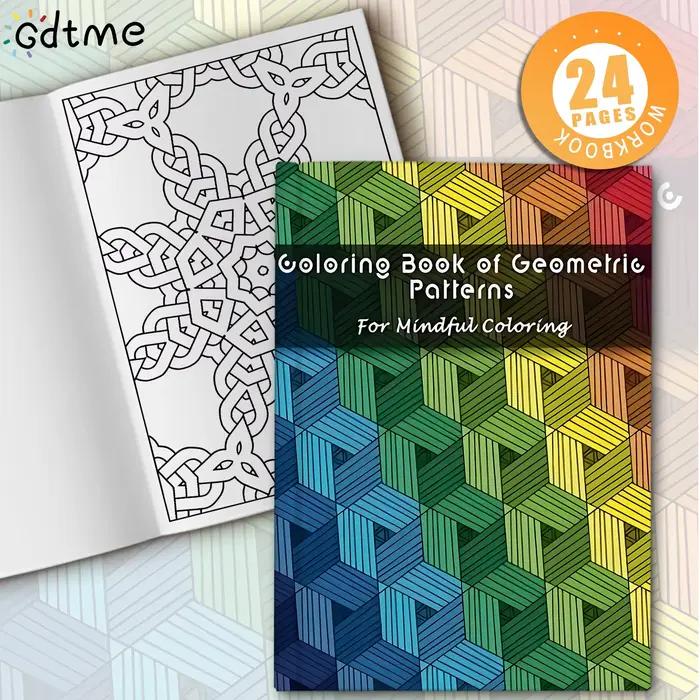 Livre de coloriage géométrique : motifs abstraits, motifs complexes de Mandalas pour adultes, livres de dessin anti-Stress et relaxants