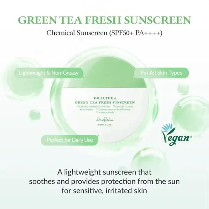 Crème solaire Dr.Althea au thé vert et crème solaire Aqua Glowing