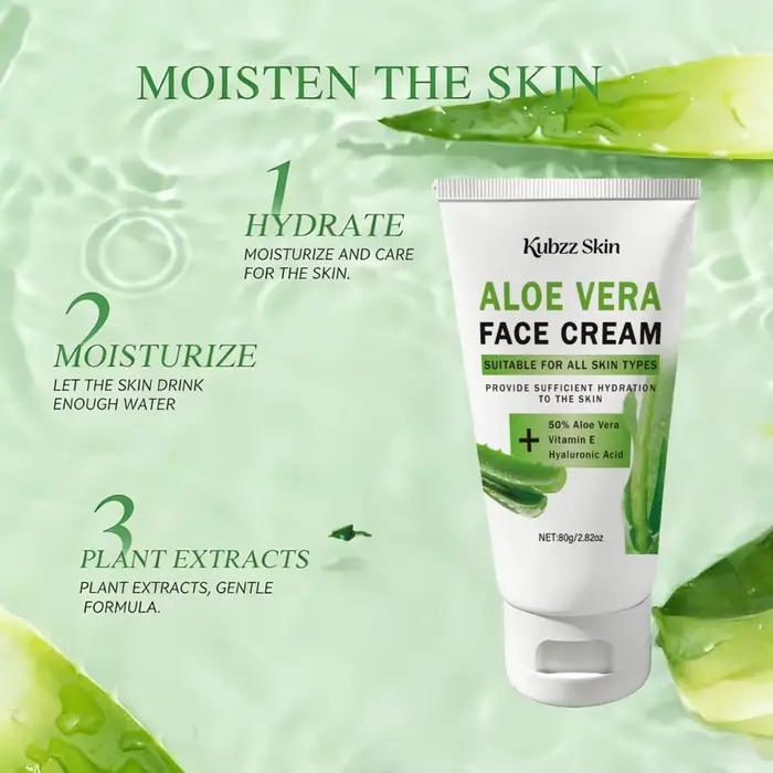 Crème pour le visage à l'aloe vera, avec un parfum élégant à l'aloe vera qui dure longtemps Hydrate en profondeur, éclaircit le teint, adoucit la peau, la rend lisse, souple et élastique. Peut être ut
