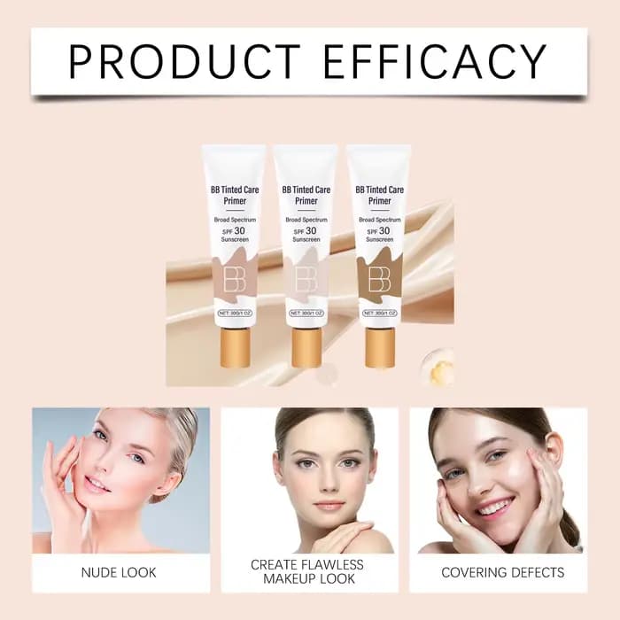 Crème BB Solaire Anti-Brûlures Apaisante Rougeurs Équilibrante Anti-Sébum Dissimule les Imperfections du Visage Renforce la Barrière Cutanée Correcteur Portable