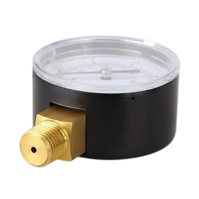 Manomètre de basse pression 50 mm 0-15 PSI, raccord inférieur 1/4 BSPT, pour eau, air, pneus de VTT, test de pression de gaz
