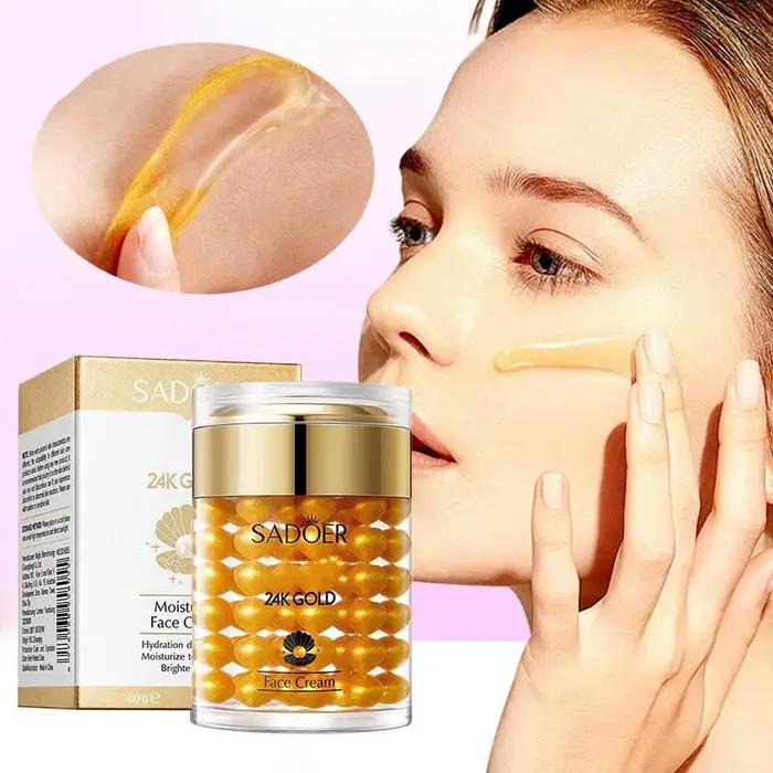 Crème hydratante en perles d'or 24K