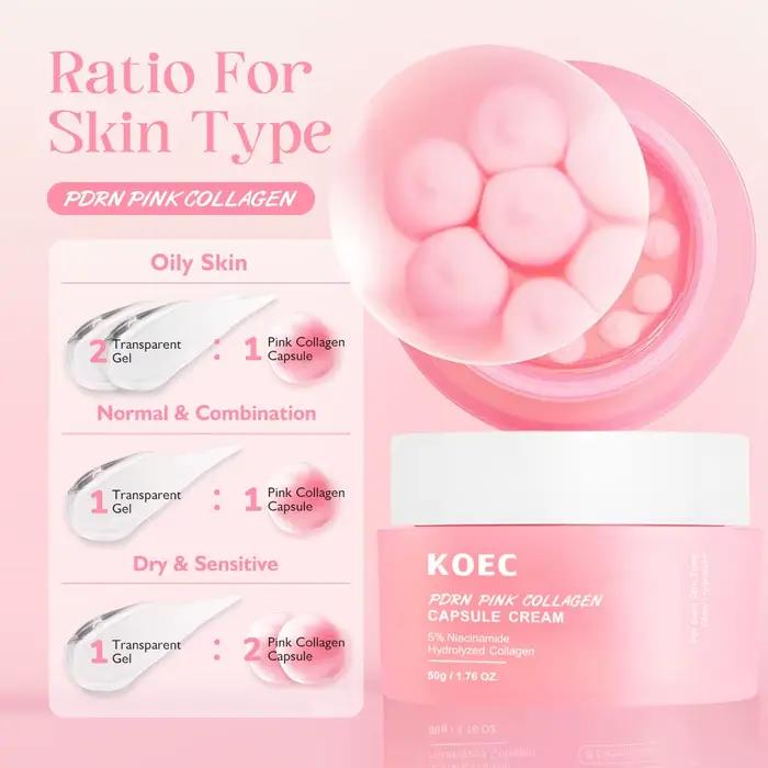 KOEC PDRN – crème capsule de collagène rose