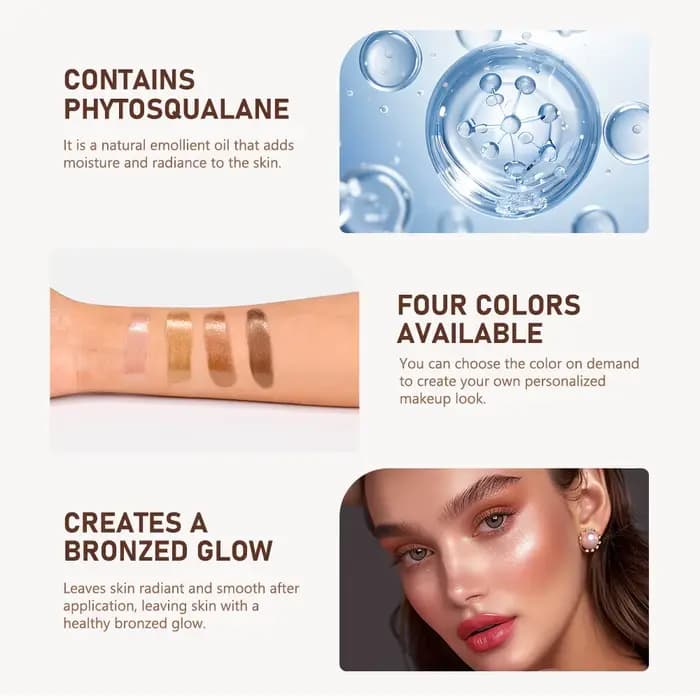 Bronzant surligneur gouttes éclaircissant le teint et le contour du visage