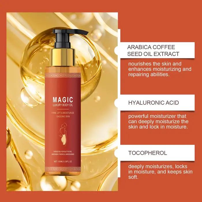 Huile corporelle magique raffermissante de luxe, hydratante pour la peau sèche et rugueuse, raffermissante pour la poitrine, les cuisses, Anti-rides, Lotion de soin pour le corps