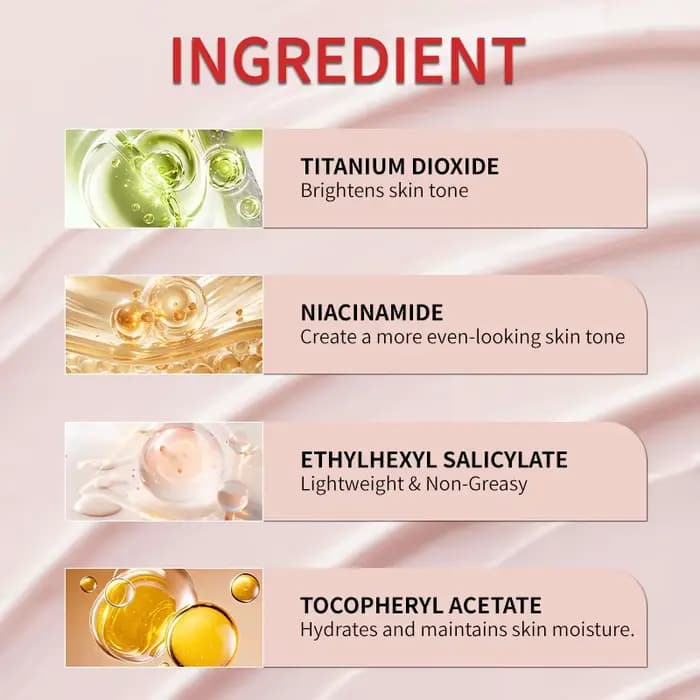 Crème solaire teintée - Crème BB rose clair avec SPF50