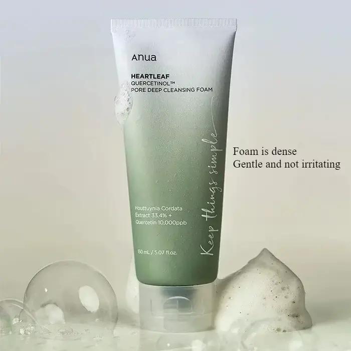 Ensemble de soins de la peau Anua, nettoyant visage Heartleaf, mousse nettoyante, nettoyage en profondeur des pores, huile démaquillante, ensemble de soins de la peau coréen original
