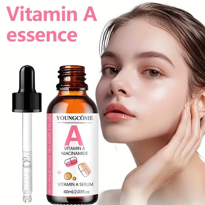 Sérum à la vitamine A avec rétinol et acide hyaluronique - Éclaircit la peau et hydrate le contour des yeux - Soin