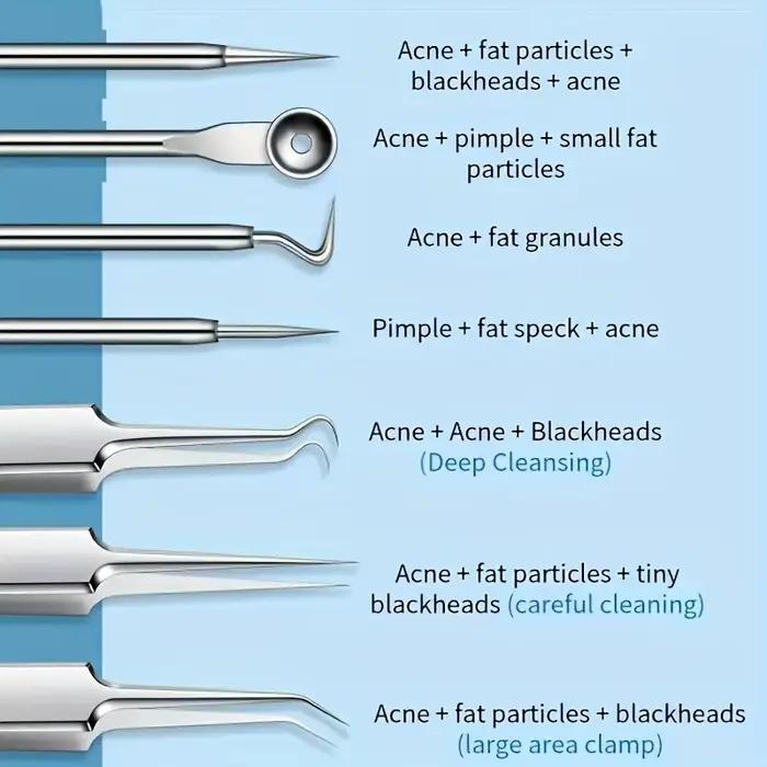 3/5/8 Pcs Pinces ultra-fines pour l'acné