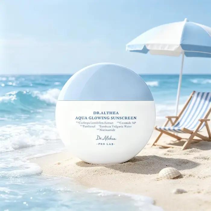 Crème solaire Dr.Althea au thé vert et crème solaire Aqua Glowing