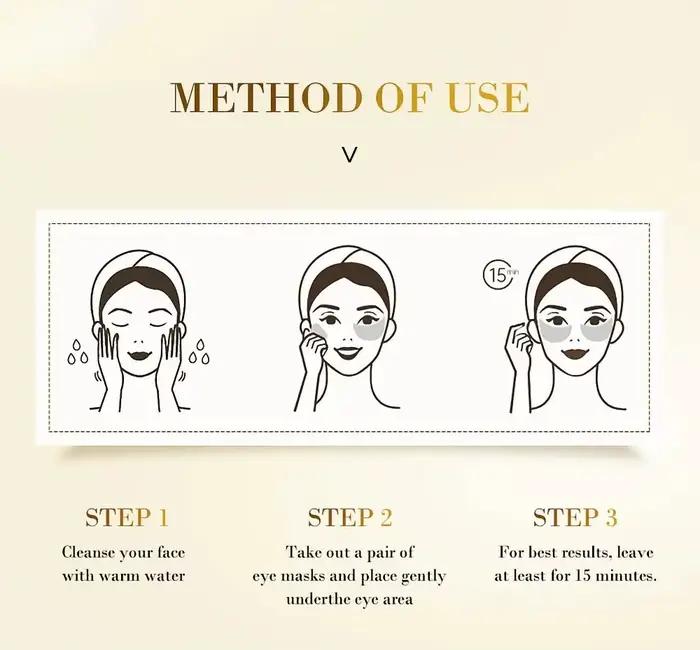Masque hydratant doré pour les yeux