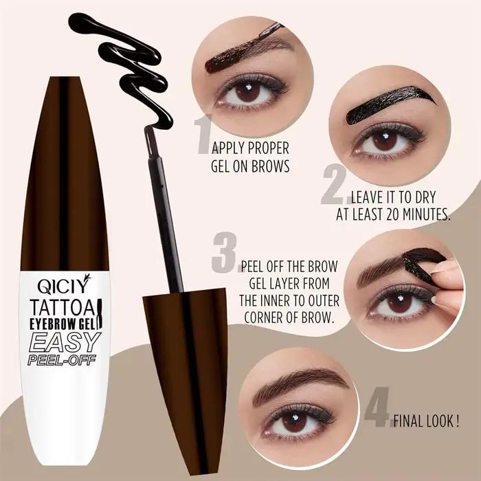 Gel pour sourcils, tatouage durable de 3 jours, facile à décoller, Types de crème, longue durée, résistant aux taches, résistant à la sueur, cosmétiques imperméables