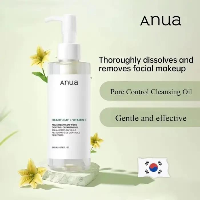 Ensemble de soins de la peau Anua, nettoyant visage Heartleaf, mousse nettoyante, nettoyage en profondeur des pores, huile démaquillante, ensemble de soins de la peau coréen original