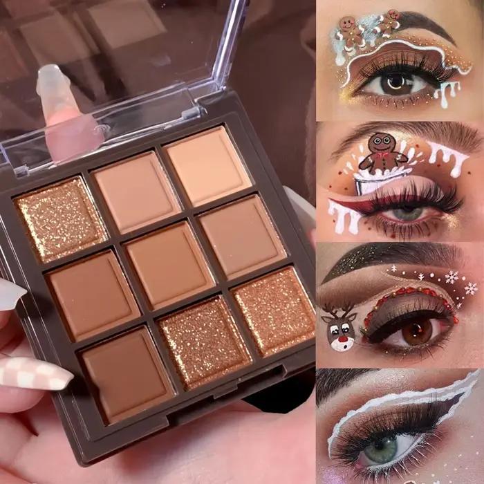 Mocha chocolat 9 couleurs fard à paupières Palette mat miroitant imperméable