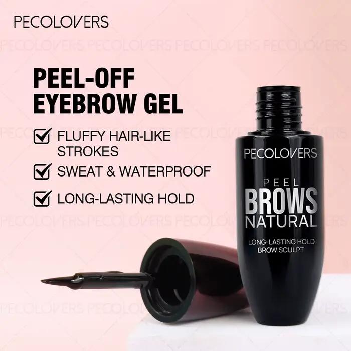 Gel pour sourcils de tatouage Pecolover, imperméable, semi-permanent, longue durée, noir marron, résistant à la sueur, formation de Film, déchirant, 1 pièce