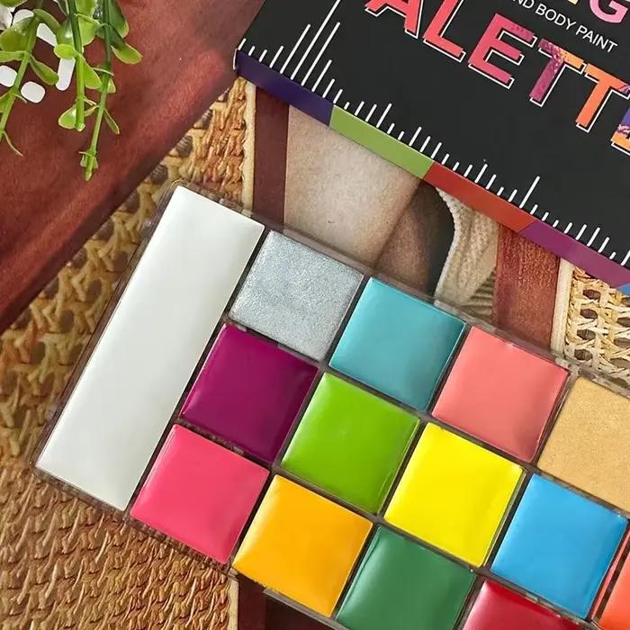 20 couleurs visage corps peinture à l'huile peinture Pigment Non toxique sûr enfants Flash tatouage peinture avec pinceau Art Halloween Cosplay fête