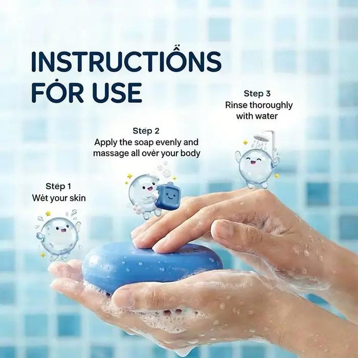 Savon bleu éclaircissant et lissant pour le visage et le corps