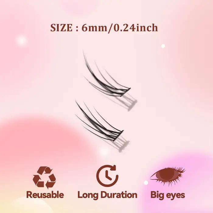 3 rangées de 60 bouquets de cils inférieurs naturels