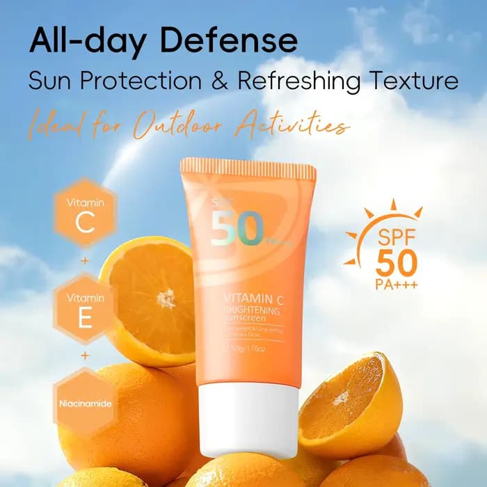 Éventuelles F50 +-Crème solaire à la vitamine C pour la peau grasse