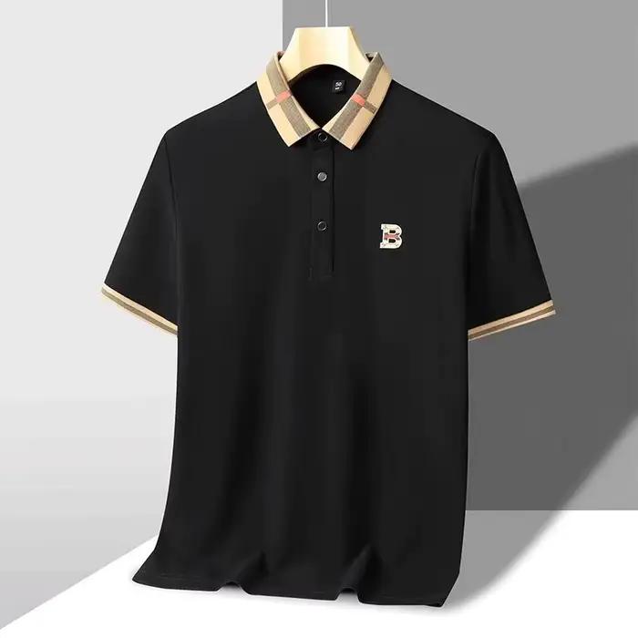 Marque de luxe logo polo à manches courtes hommes été nouveau haut de gamme en soie coton respirant Paul T-shirt mode décontracté vêtements pour hommes