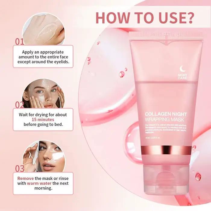 Crème de nuit peeling au collagène avec brosse pour réduire les ridules nourrir en profondeur raffermir la peau masque hydratant pour femmesUsageIdOccasionsSpéciales