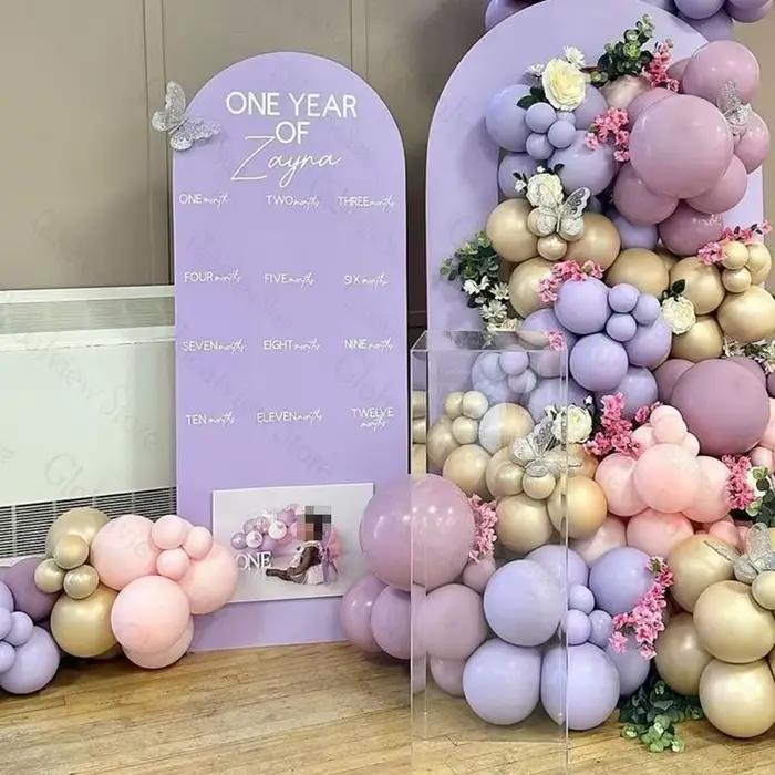 Toile de fond de fête de jalon personnalisée, arc de nom personnalisé pour décor de fête de premier anniversaire, décoration murale Photo sur le mur
