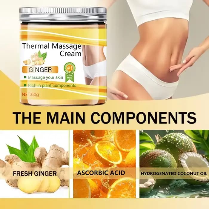 Crème hydratante pour le corps au gingembre 60 g – Convient