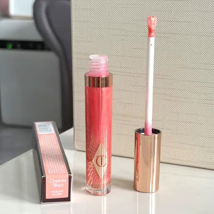 Charlotte Tilbury Collagen Lip Bath Sugar Heart Water Light of Lip Gloss Fini brillant effet miroir Brosse à lèvres en forme de cœur
