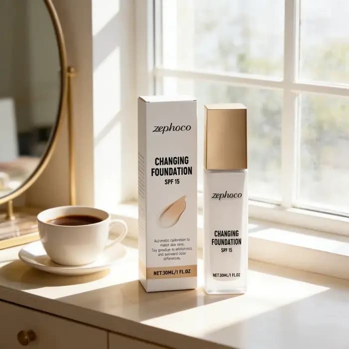 Fond de teint Zephoco changeant de couleur SPF 15