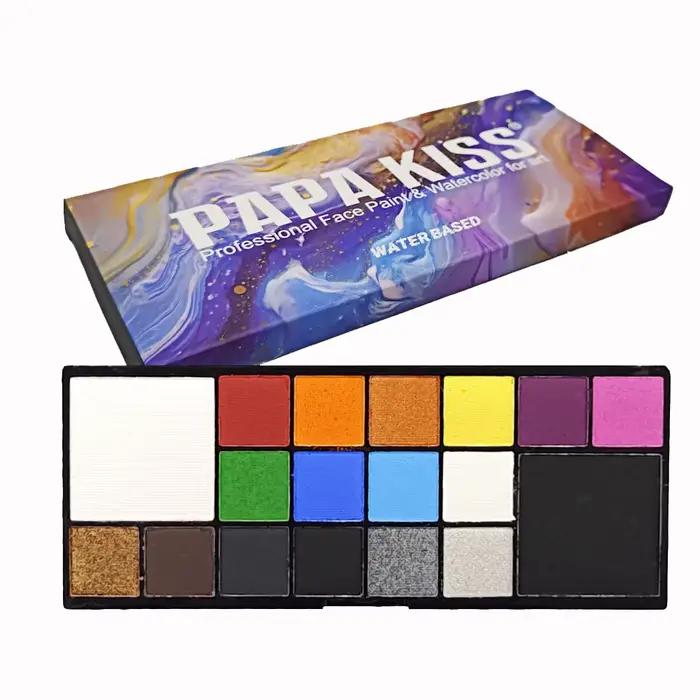 La palette de peinture pour le visage et le corps de 18 couleurs est sûre et facile à nettoyer, adaptée aux cosplay, aux spectacles sur scène, aux festivals et aux fêtes.