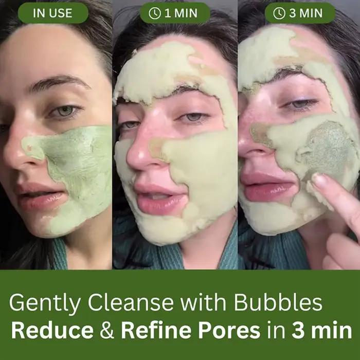 Masque de boue à bulles de basilic sacré à l'acide carburonique