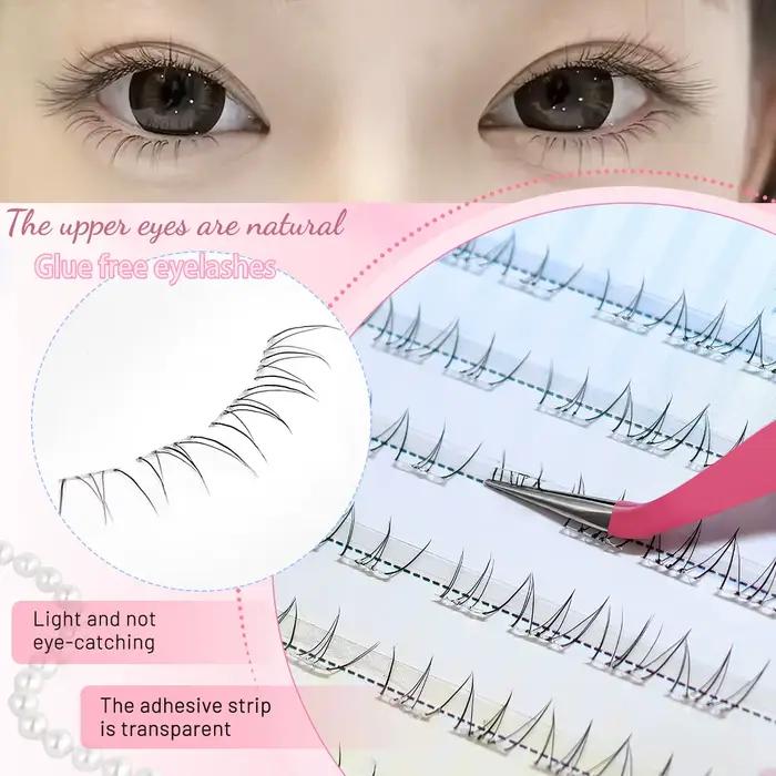 Nouveaux faux cils inférieurs autocollants 48 grappes sans tige