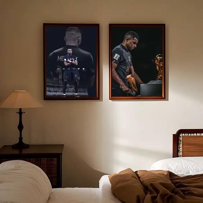 Affiche autocollante K-Kylian M-Mbappe, autocollant en papier imperméable, décoration murale pour café, Bar, salle