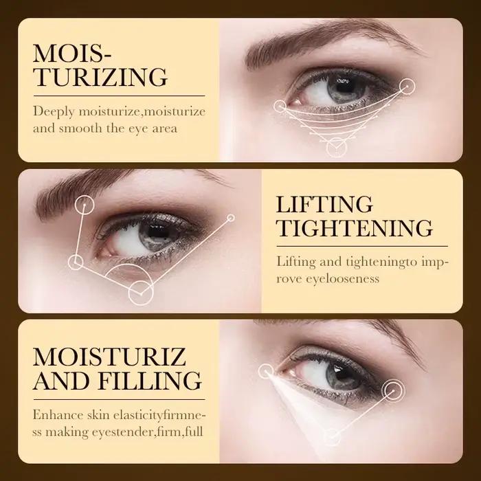 Crème pour les yeux à l'acide hyaluronique or 24 carats