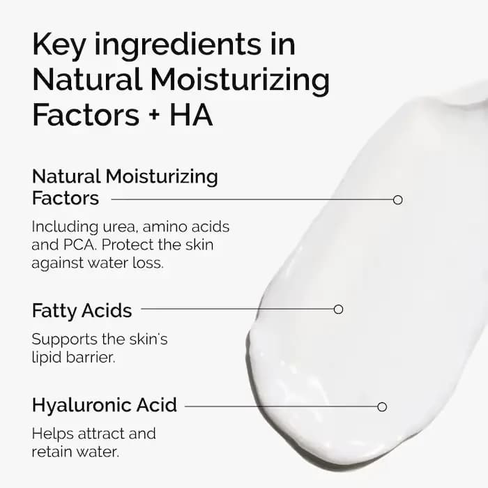 The Ordinary Natural Moisturizing Factors + Hyaluronic Acid Daily Moisturizer avec acides aminés et lipides dermiques pour une peau protégée