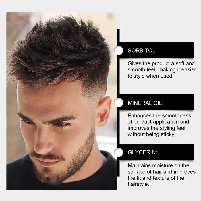 Argile pour cheveux pour hommes, finition mate, forte tenue, boue coiffante, aspect naturel, cheveux texturés, sans sensation collante, pour coiffure pour hommes, 100g