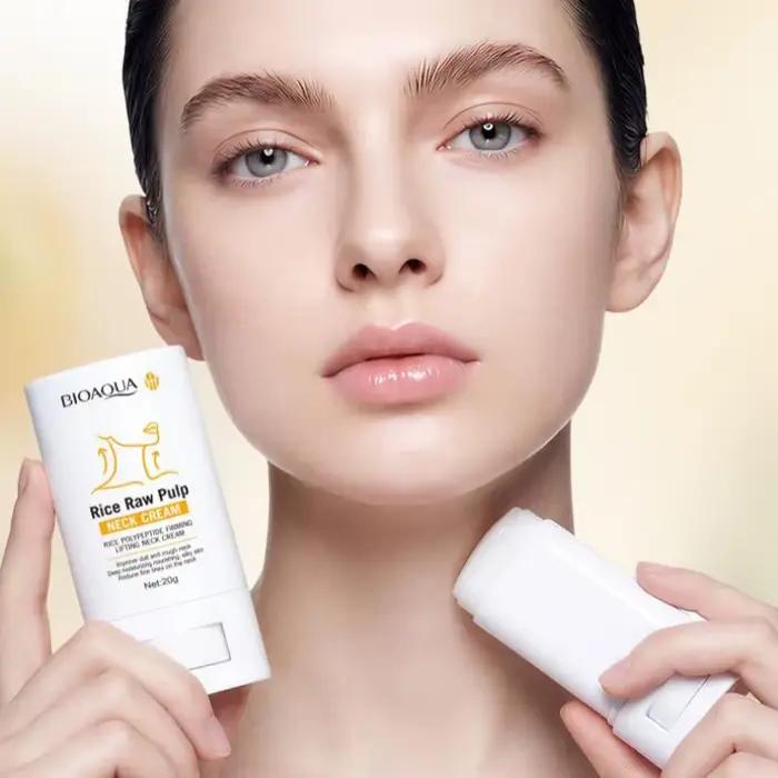 Crème hydratante pour le cou à la pulpe de riz baume léger non gras soin quotidien anti-rides pour femmes occasions spéciales
