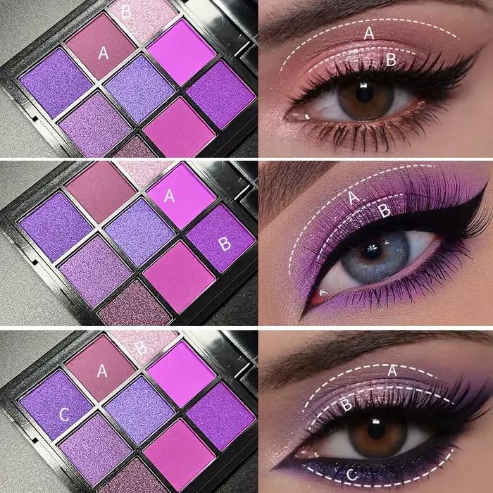Palette de fards à paupières violets luxueux