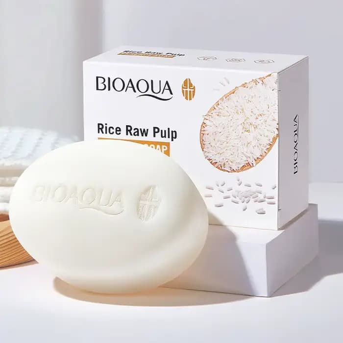 BIOAQUA savon pour le visage en pulpe brute de riz blanc mousse de lavage