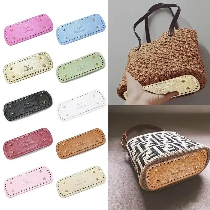 Nouveau fond de sac 8x20cm, bricolage fait à la main avec trous, fond de sac au Crochet, résistant à l'usure pour sac tricoté