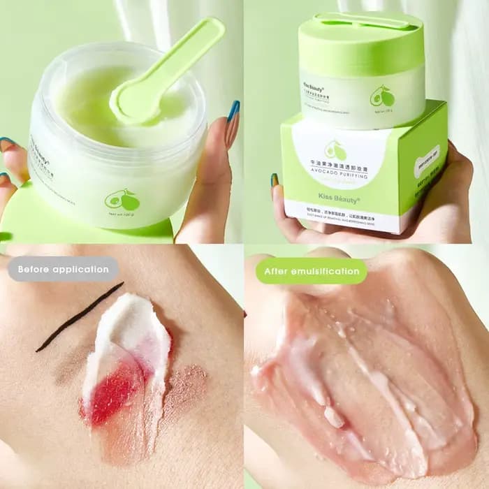 Kiss Beauty Crème nettoyante à l'avocat – Nettoyant 3 en 1 pour les yeux