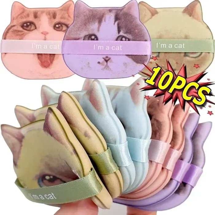 Bouffée de maquillage en forme de patte de chat mignon