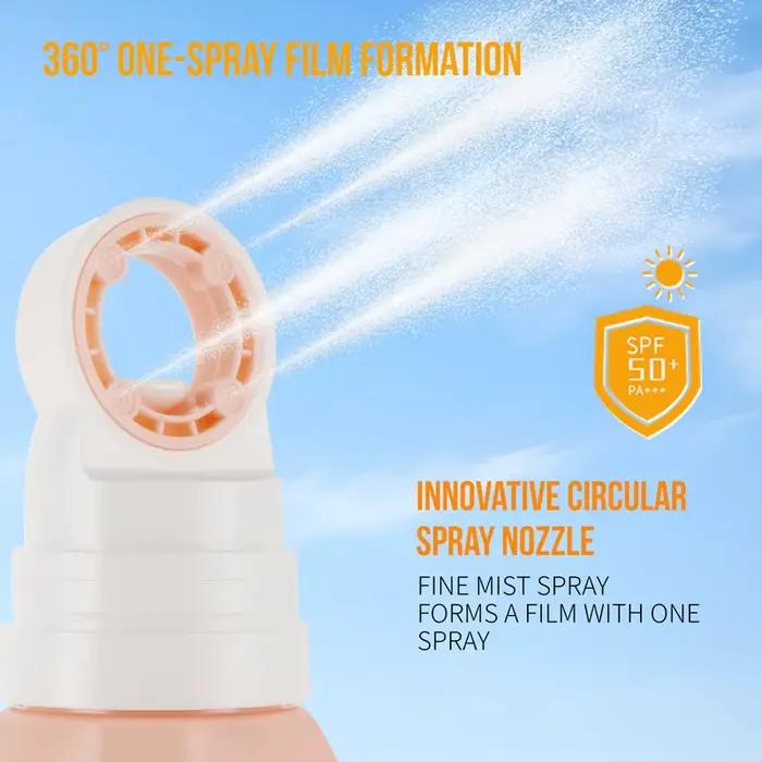 Spray solaire portable à la pêche spf50 pa+++ corps hydratant protection uv activités plein air femmes hommes