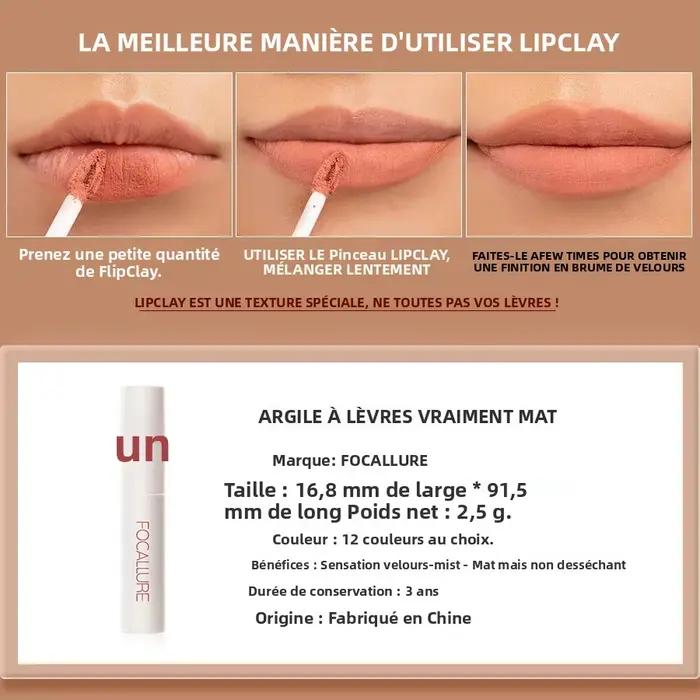 FOCALLURE Rouge à lèvres mat Lipclay Crème