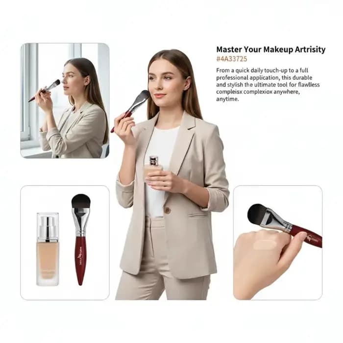 Pinceau de maquillage pour fond de teint plat