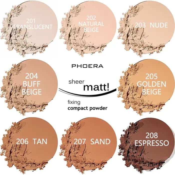 PHOERA 8 couleurs poudre mate visage pressé fonds naturel contrôle de l'huile éclaircir correcteur Blush